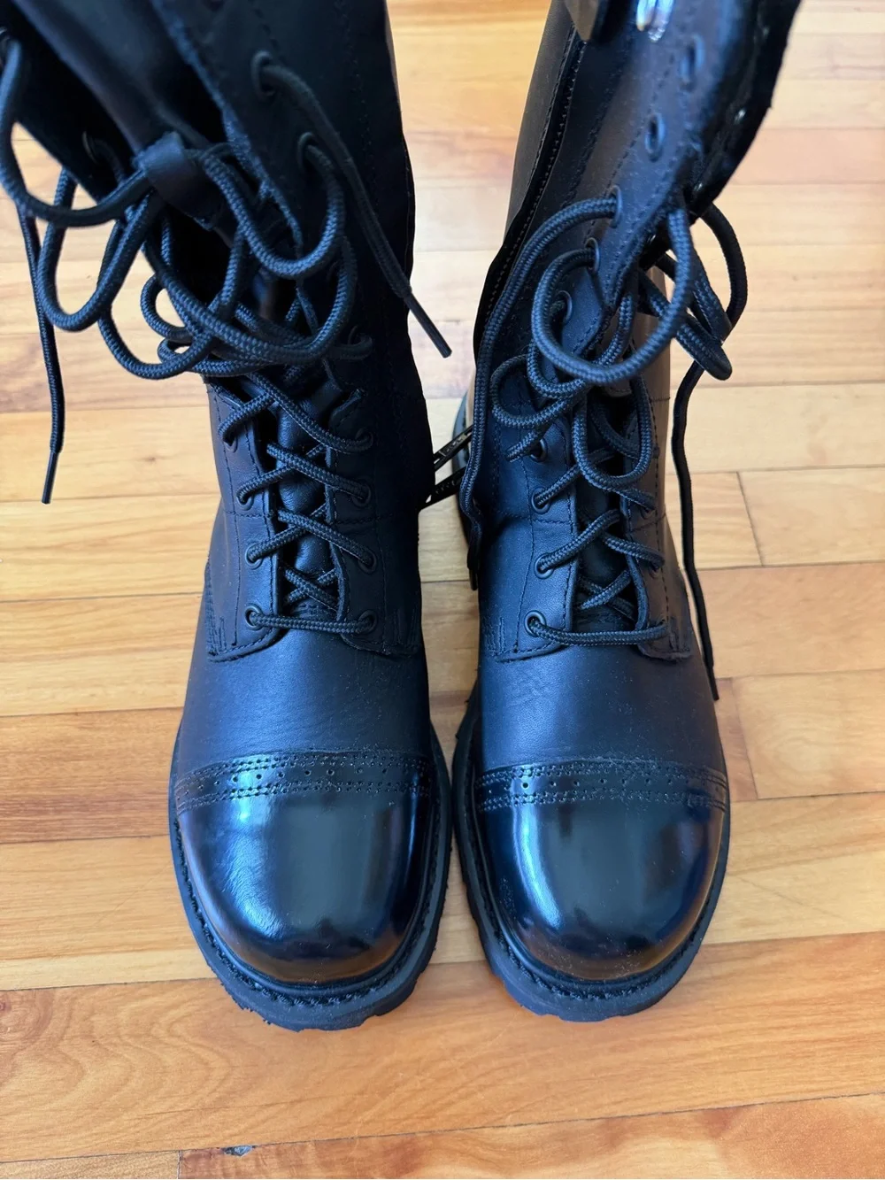 Bates Black Lace-Up Tactical Boots with Polished Toe